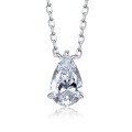 wholesale S925 Sterling Silver European and American New Style Pear-Shaped Teardrop Necklace for Women with High-Carbon Diamond Overlap Pendant Collarbone Chain-0-5