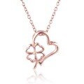 wholesale 18K white gold heart-shaped plain gold pendant, 14K rose gold chain, 9K yellow gold plain gold necklace gift-0-0