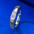 wholesale S925 silver jewelry new square 5*5mm pink diamond set minimalist daily ring for women in ins style-0-3
