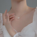 wholesale S925 silver Nalan geometric necklace Korean style sweet hollow-out elegantD8797-0-2
