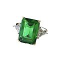 wholesale Metal: 925 Silver Zhuozhifang Jewelry New Style 10*14 Emerald Cut Rectangular Flat Ring for Women, Simple and Elegant, Drop Shipping-0-4