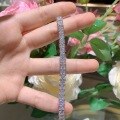 wholesale 18k Gold Plated S925 Silver Full 4mm Princess Cut Moissanite Luxurious Tennis Bracelet-0-3