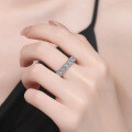S925 Sterling Silver Moissanite Full-Diamond Cross-Border Ring, Light Luxury Fashion-0-2
