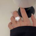 wholesale S925 Sterling Silver Open Heart Ring for Women, Korean Spring and Summer New Ins Trendy Versatile Heart-shaped Personality Ring-0-0
