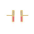 wholesale S925 Sterling Silver Micro-Inlaid Zircon Epoxy Dopamine Straight Stud Earrings, Minimalist Niche Design High-End Sense Accessories-0-4