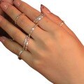 wholesale S925 sterling silver full-body ladder square stackable ring for women, versatile fashion, luxury French-style niche original ring-0-4
