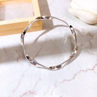 wholesale S999 Pure Silver Möbius Strip Bracelet, Genuine Solid Closed Design, Niche and Versatile for Young Adults-SZ007383 Pure Silver