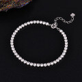 Sterling Silver Pearl Bead Cubic Zirconia Bracelet, 2025 New Women's Gift-0-1