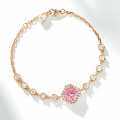 Sterling Silver Full-Diamond Women's Necklace Bracelet Earrings Ice-Cut Set-0-1