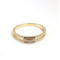 wholesale S925 Silver Gold-Plated Women's Ring, Fashionable and Versatile for OL Ladies, Natural Mother-of-Pearl and Smoky Quartz, Direct Wholesale from Manufacturer-0-2