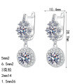 S925 Sterling Silver Moissanite Earrings for Women, Minimalist Round Stud Earrings-0-3