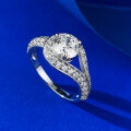 wholesale 925 Silver Mo Jing Jewelry New 1 Carat Ring Band 65mm Round Diamond Ring for Women Fashion Versatile Piece-0-1