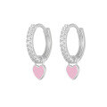 wholesale S925 Sterling Silver Geometric Heart Earrings With Crystals, Cross-border Bestseller, Versatile Ear Cuff-0-6