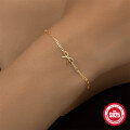 wholesale S925 Sterling Silver Minimalist Bow Paperclip Chain Bracelet, an INS-style-0-2