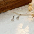 wholesale Sterling Silver S999 Minimalist Small Flower Stud Earrings for Women, Petite and Simple Fresh Style Exquisite Earrings for Pierced Ears Korean Version-0-5