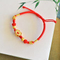 wholesale [925 Silver Gold Plated] New Chinese Style Heirloom Certificate Auspicious Lock Inlaid with Hetian Jade Red Hand-Braided Rope Bracelet for Women-0-2