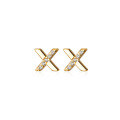 wholesale S925 Sterling Silver Korean Style Minimalist Diamond-Studded Cross X Letter Earrings for Women, Small and Delicate for Healing Ear Piercings G7426-0-4