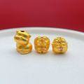 wholesale Gold-plated 925 ancient silver fine craftsmanship cat paw crouching cat lucky bead spacer accessory DIY handmade bead stringing-0-0