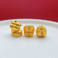 wholesale Gold-plated 925 ancient silver fine craftsmanship cat paw crouching cat lucky bead spacer accessory DIY handmade bead stringing-A cat's paw