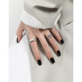 wholesale S925 Sterling Silver 1810 Original Niche Design Minimalist Versatile Personality Double-Layer Textured Open Ring for Women-0-2