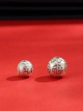 wholesale S999 Pure Silver Six-Word Mantra Lucky Bead DIY Bracelet Hand Stringing Beads Five Blessings Spacer Beads Accessories-0-5