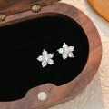 wholesale Sterling silver with flower stud earrings for women, small and delicate, fresh and stylish, versatile, Korean-style ear accessories-0-0