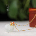 wholesale 925 Silver Gold-Plated, certified jade pendant in palace style,-0-2