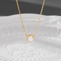 wholesale S925 gold-plated silver, Dunli irregular white crystal ear stud necklace, fashionable and minimalist OL women's earrings wholesale-Same necklace 925 silver