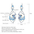 wholesale 925 Silver Secret Garden Designer Earrings with Flying Bird in Flowers Design, Chinese Style Natural Gemstone Earrings-0-0