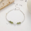 wholesale 925 Sterling Silver Lotus Bracelet With Hetian Jade Turning Beads For Women-0-1