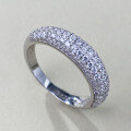 wholesale S925 Sterling Silver Full Rhinestone Fashion Ring for Women, Trendy Ins-Style Cross-Border Wholesale Piece-0-5