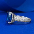 wholesale S925 Silver New Simulated Royal Blue 8*12 Oval Ring for Women, Simple Engagement Ring-0-1