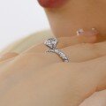 wholesale S925 Sterling Silver High-end New Women's Ring with Exquisite Round Zircon Twist Design Simulated Wedding Ring-0-1