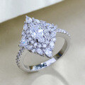 wholesale S925 Silver Edition 4*75 Marquise Diamond High-Carbon Diamond Premium Luxury-Set Fashion Ring for Women Wedding Xiaohongshu-0-2