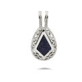 wholesale 925 sterling silver plated with Nordic snowflake double pendant blue sandstone crystal necklace pendant, winter Christmas limited edition-0-4