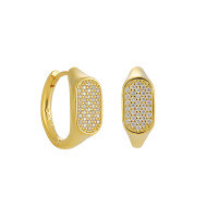 wholesale S925 Sterling Silver 786 Full Star Ear Clasp Women's High-end Sense Small Ins Geometric Square Mini Micro-inlaid Flash Diamond Earrings-18K gold 925 silver