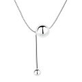 wholesale S925 Sterling Silver Korean-style minimalist irregular geometric ball snake chain wish-fulfilling necklace-0-4