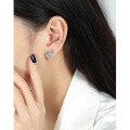 wholesale S925 Sterling Silver Korean Version Ins Small and Unique Design, Minimalist and Versatile Heart Texture Earrings for Women-0-3