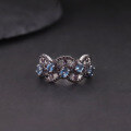 wholesale S925 Sterling Silver Dark Lace Edge Natural Topaz Ring with Crystal and Garnet 2024-0-2