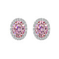 wholesale 925 Sterling Silver Oval Moissanite Earrings Women Summer New Fashion Ins Versatile Ear Cartilage Studs Simple High-end Earrings-0-8
