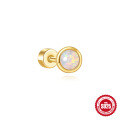 wholesale S925 Sterling Silver Flat Bottom Cylinder Threaded Cartilage Earring, Geometric Opal Inlaid-0-14