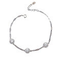 wholesale S925 Sterling Silver Round Diamond-Cut Cubic Zirconia Bracelet, Fashionable High-End Sense Gift for Girlfriend or Best Friend Jewelry-0-4