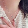 wholesale S925 Sterling Silver Bow Necklace for Women, Korean New Design, Small and Exquisite, Luxurious and Elegant Choker-0-2