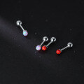 wholesale S925 Silver Round Synthetic Opal Threaded Ear Studs, Korean Style Minimalist Small Ear Accessories M01946-0-1