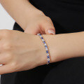 wholesale S925 sterling silver embedded high-end elegant sapphire moissanite bracelet for women, spring and summer-0-1