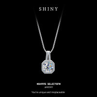 Sterling Silver Cubic Zirconia Full Diamond Simple Pendant Necklace-S925 Sterling Silver + Zircon KF-1556S 925 Silver