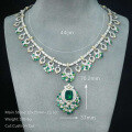 wholesale 925 Silver Gold-Plated High Carbon Diamond 131ct Cushion Muzo Green Tsavorite King's Garden Luxury Dinner Necklace-0-1