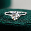 925 Silver Four-Claw Moissanite Solitaire Ring for Women, Wholesale-0-4
