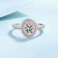 wholesale S925 Sterling Silver 1-Carat Moissanite Ring with Micro-Set Pink Zircon, Sweet and Girly Heart Ring Available-0-5