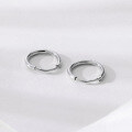 wholesale S925 Sterling Silver Hoop Ear Studs Minimalist Unisex Trendy Matching Fashion Versatile Ear Piercing Maintenance Plain Silver Circle Earrings-0-1